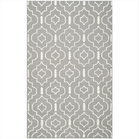 Safavieh 6 x 9 ft. Rectangle- Contemporary Dhurries Grey And Ivory Flatweave Rug DHU637B-6